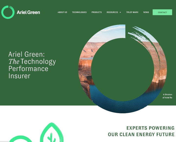 Ariel Green The Clean Energy Technology Performance Insurer home